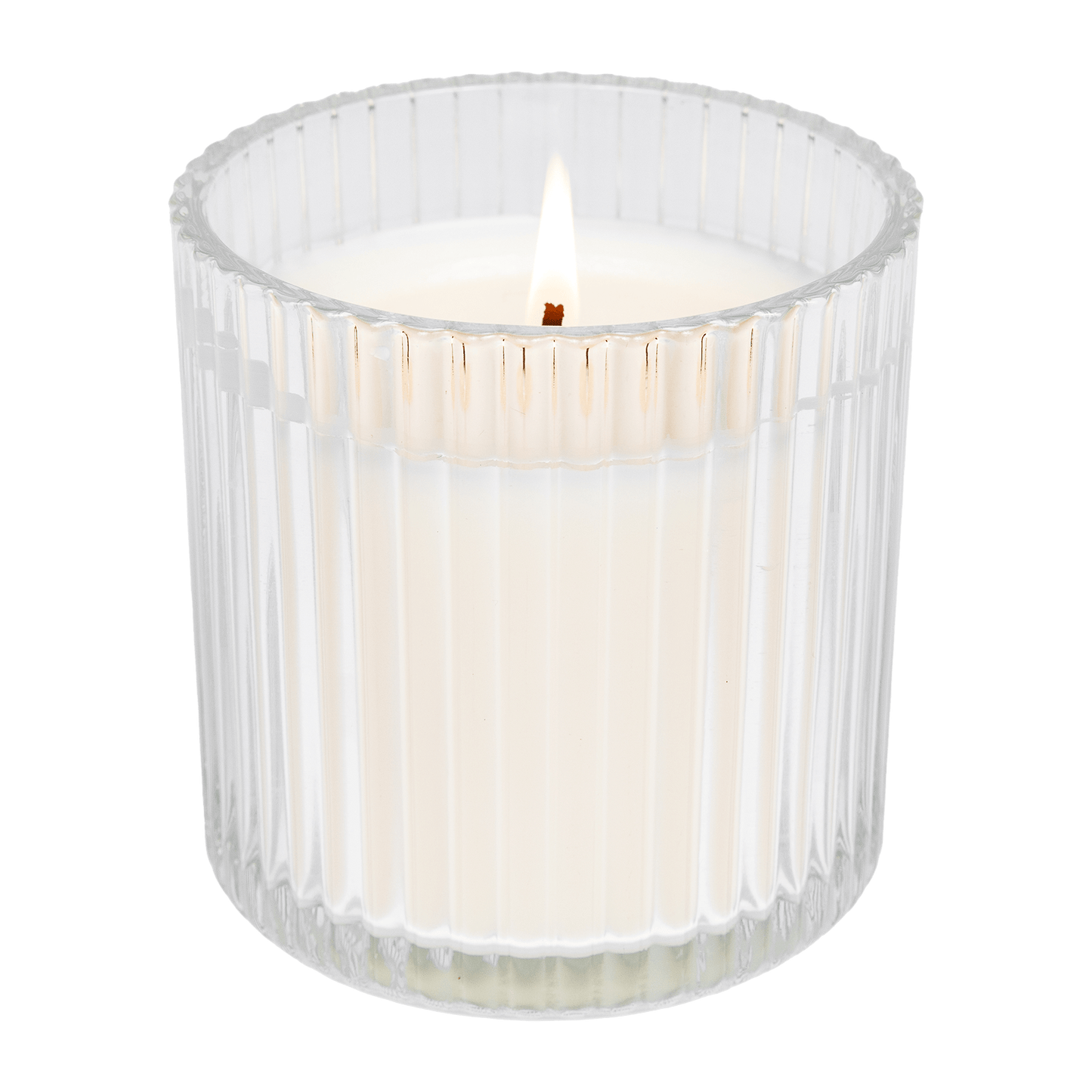 Christmas Fluted Soy Candle - Ribbed Glass Jar