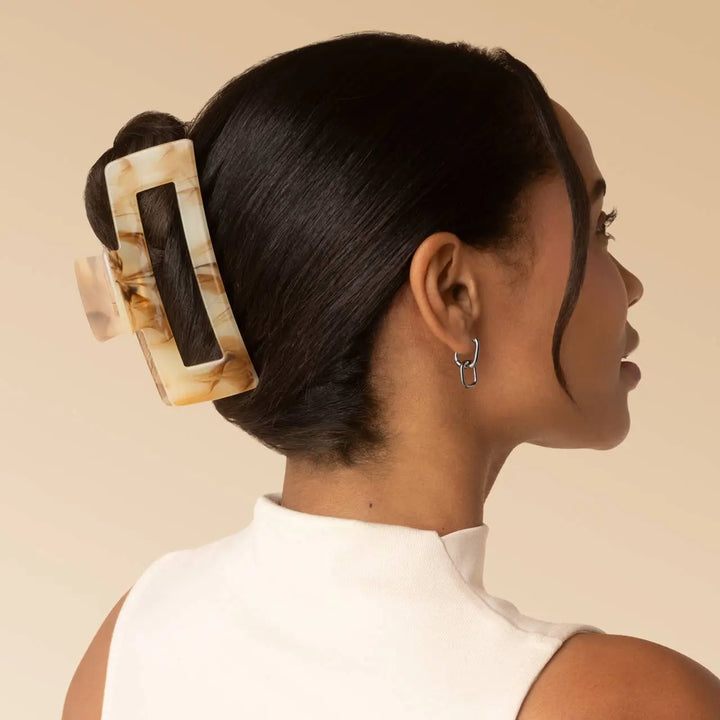Recycled Plastic Jumbo Open Shape Claw Clip - Chocolate Marble KITSCH Cleanse Face &amp; Body Bar