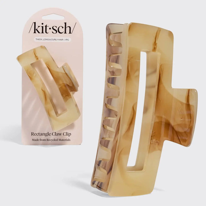 Recycled Plastic Jumbo Open Shape Claw Clip - Chocolate Marble KITSCH Cleanse Face &amp; Body Bar