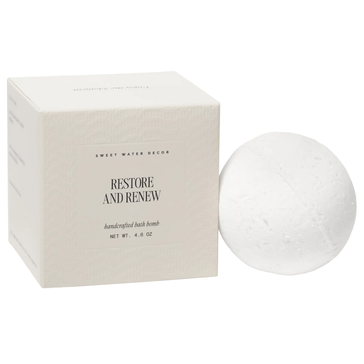 Restore and Renew White Eucalyptus 4.6 oz Bath Bomb Sweet Water Decor Cleanse Face & Body Bar