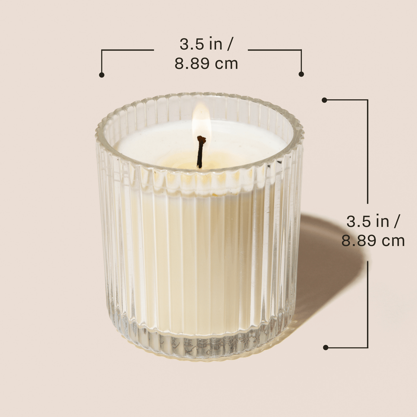 Spa Day Fluted Soy Candle - Ribbed Glass Jar - 11 oz