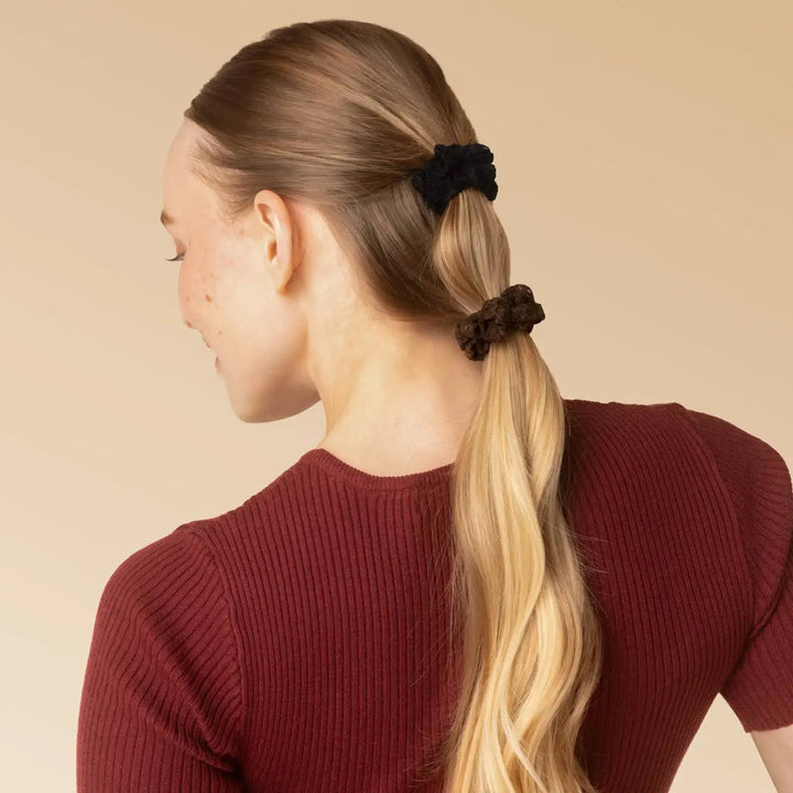 Ruched Lace Scrunchies 5pc Set - Black, Chocolate &amp; Mocha KITSCH Cleanse Face &amp; Body Bar
