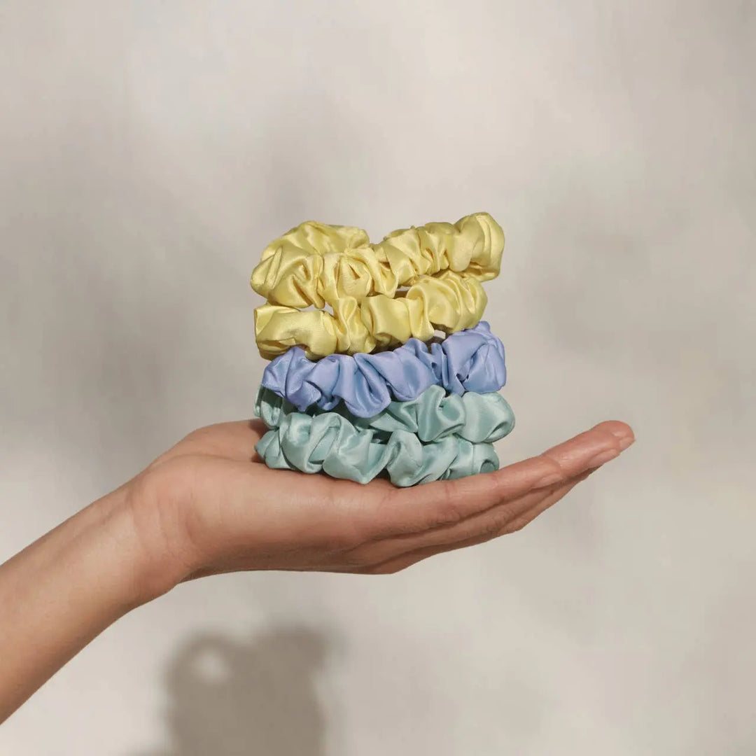 Ruched Satin Scrunchies 5pc Set - Multi-color KITSCH Cleanse Face &amp; Body Bar