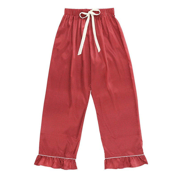 Ruffled PJ Set with Velvet Tie - Red + Pink Pin Dots: Small Bella Sleep + Spa Cleanse Face &amp; Body Bar
