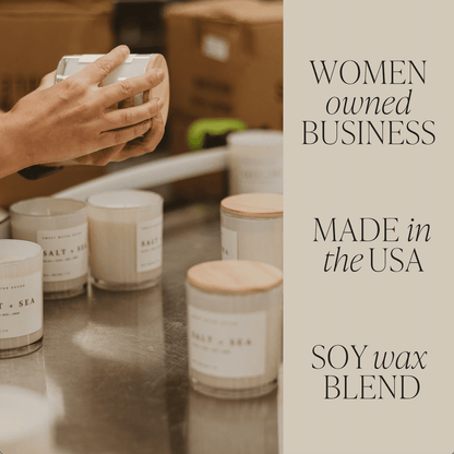 Merry + Bright Soy Candle - White Jar - 11 oz - cleansefaceandbodybar