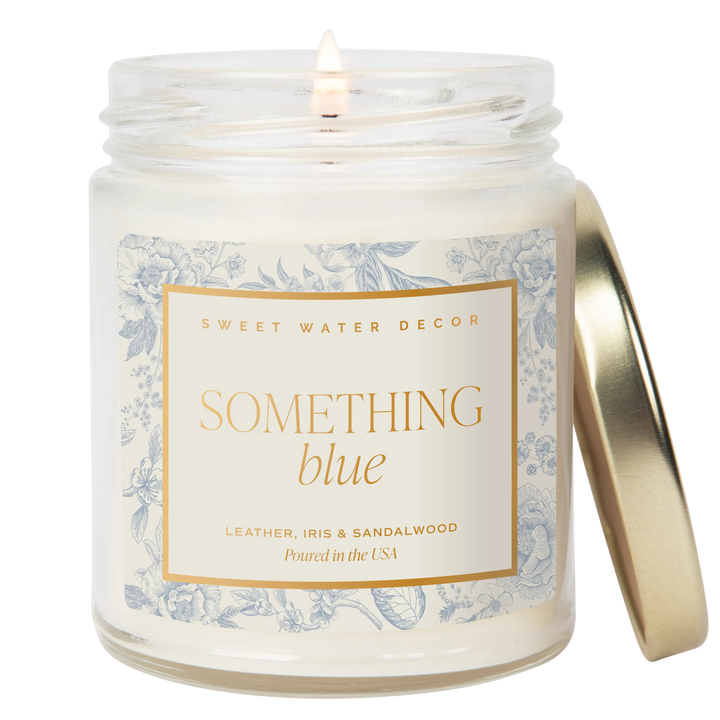 Something Blue Soy Candle - Clear Jar - 9 oz Sweet Water Decor Cleanse Face & Body Bar