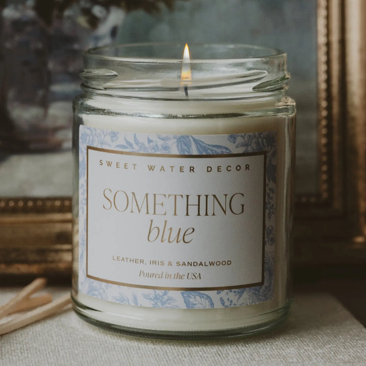 Something Blue Soy Candle - Clear Jar - 9 oz Sweet Water Decor Cleanse Face & Body Bar