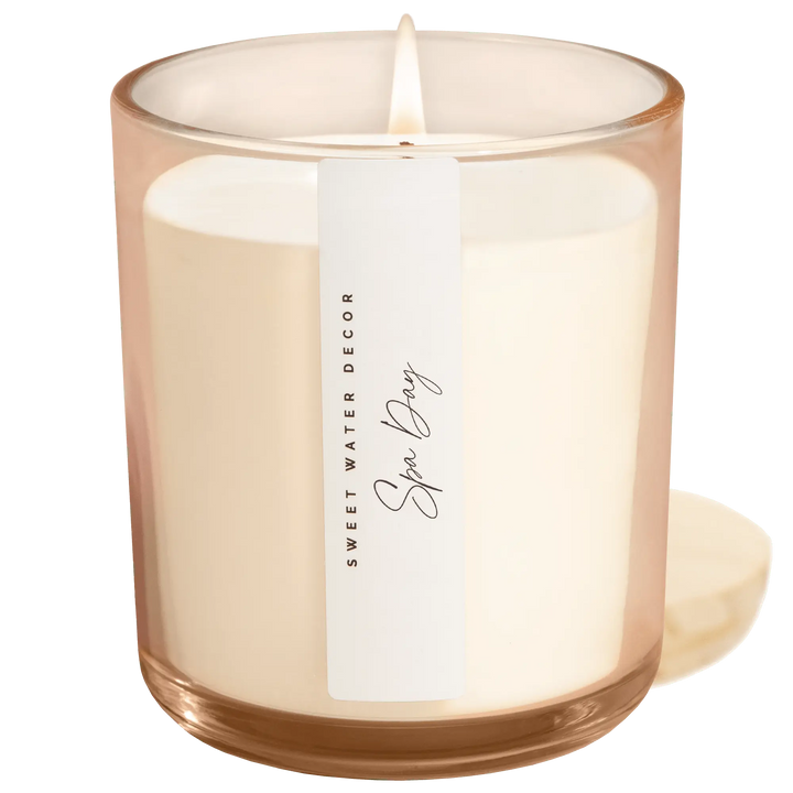 Spa Day Soy Candle - Tinted Glass Jar - 12 oz Sweet Water Decor Cleanse Face &amp; Body Bar