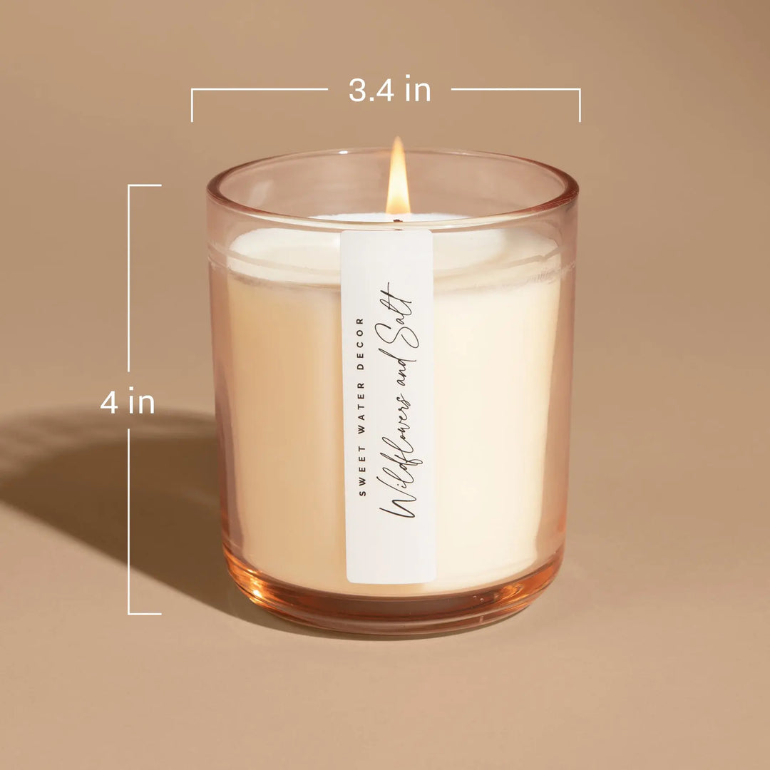 Spa Day Soy Candle - Tinted Glass Jar - 12 oz Sweet Water Decor Cleanse Face &amp; Body Bar