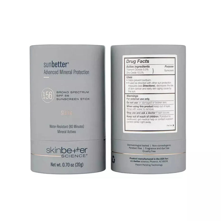 Skinbetter sunbetter SHEER SPF 56 Mineral Sunscreen Stick | Cleanse Face &amp; Body Bar