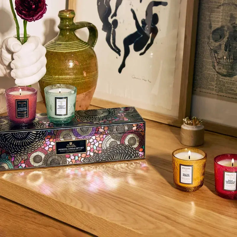 Voluspa Best Sellers 2.5oz Pedestal Set Voluspa Cleanse Face &amp; Body Bar