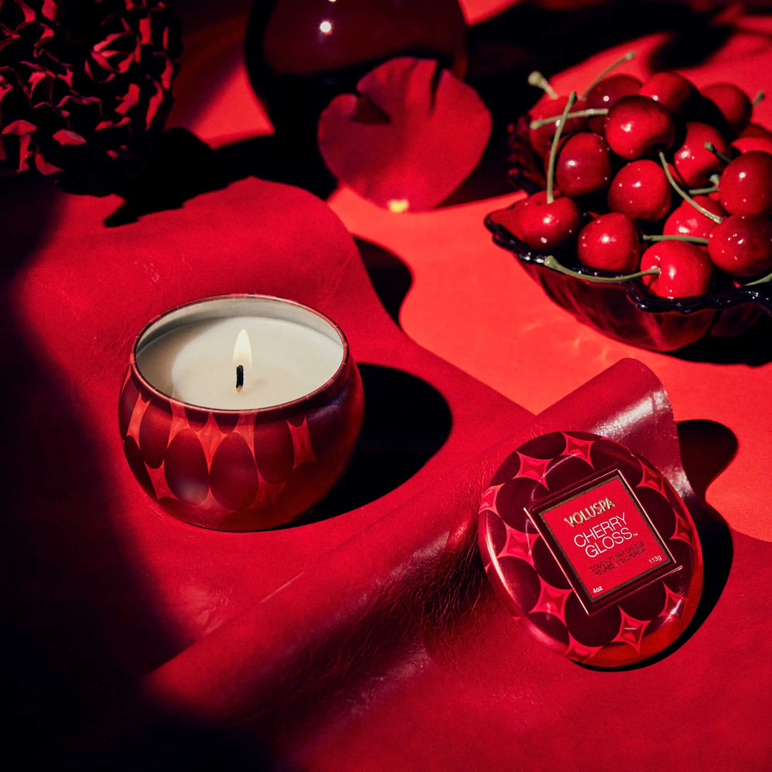 Voluspa Cherry Gloss Mini Tin Candle cleansefaceandbodybar Cleanse Face &amp; Body Bar