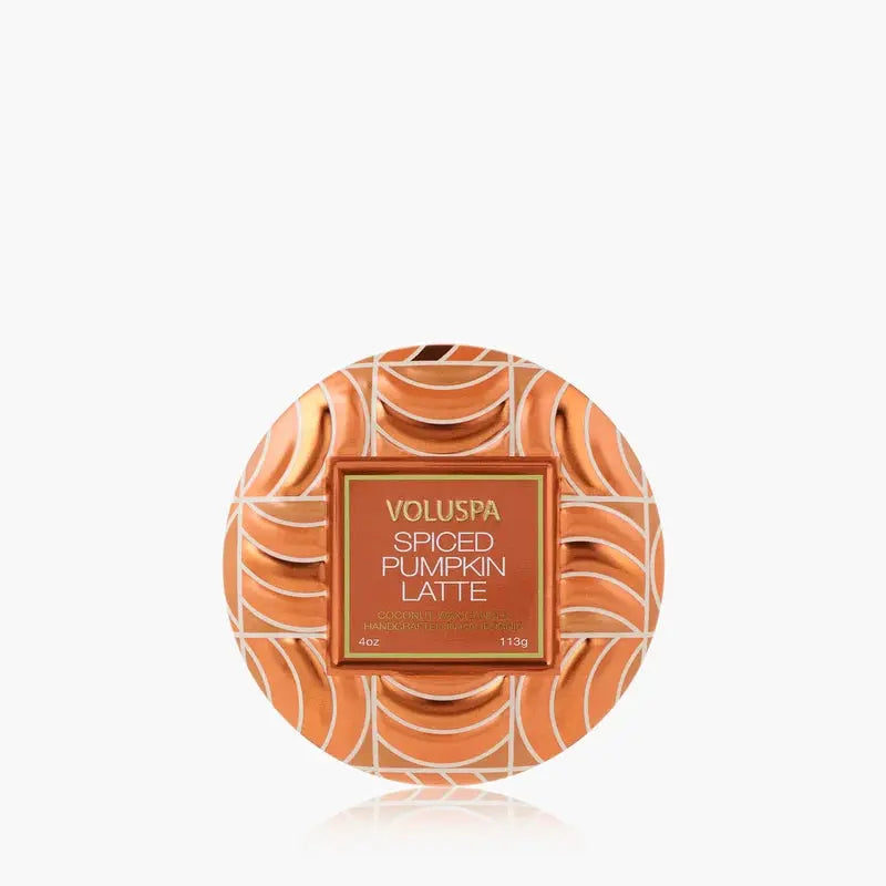 Voluspa Spiced Pumpkin Latte Capsule Mini Tin cleansefaceandbodybar Cleanse Face &amp; Body Bar