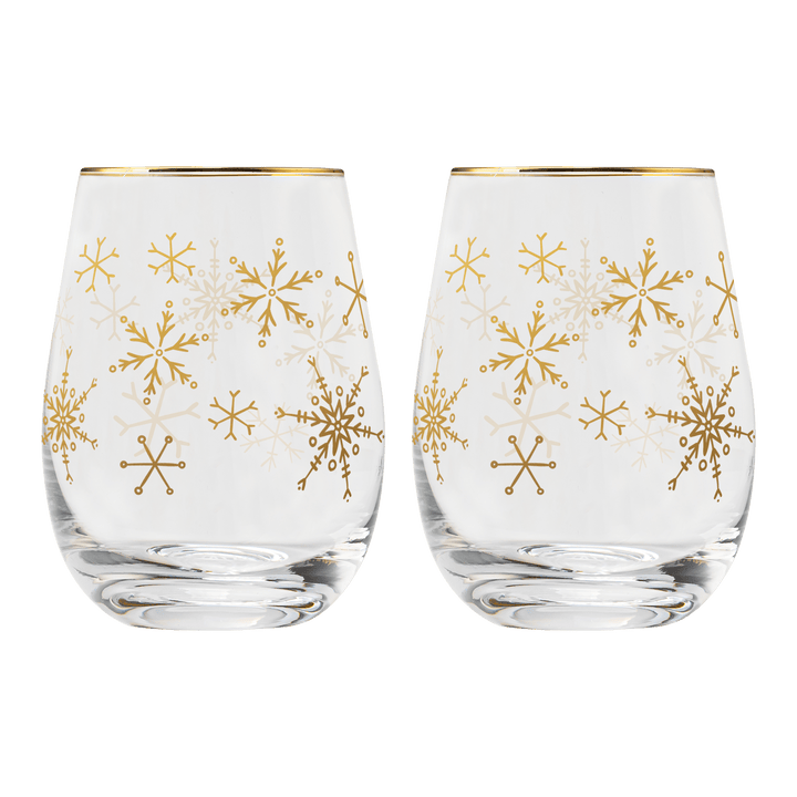 Snowflakes Stemless Wine Glass - Boxed Set of 2 Sweet Water Decor Cleanse Face & Body Bar
