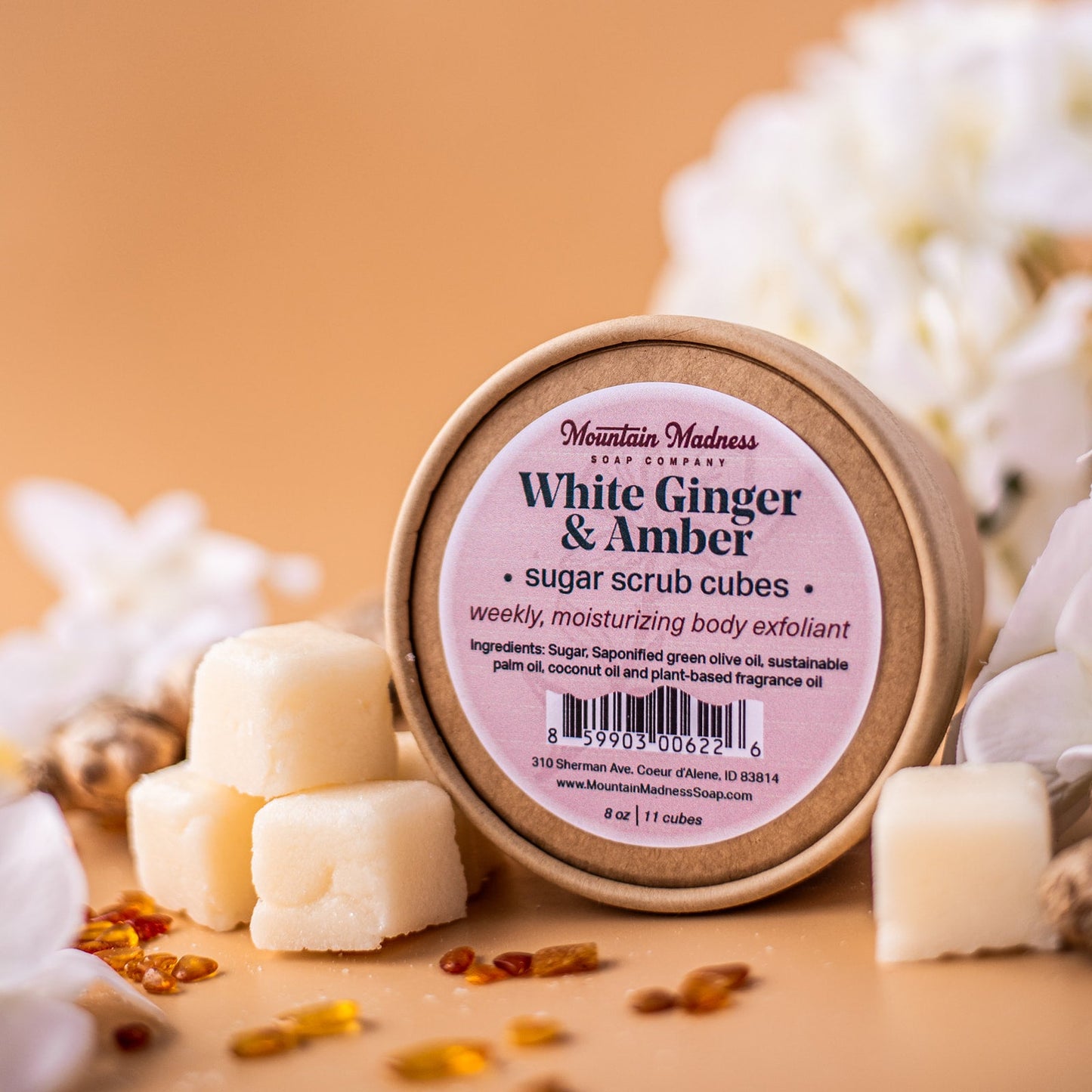 White Ginger & Amber Sugar Scrub Cubes