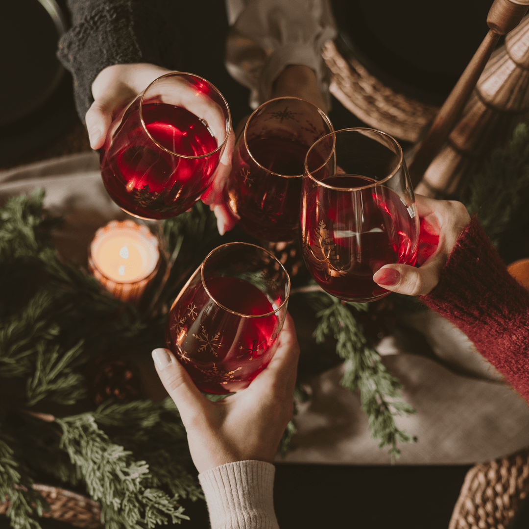 Snowflakes Stemless Wine Glass - Boxed Set of 2 Sweet Water Decor Cleanse Face & Body Bar
