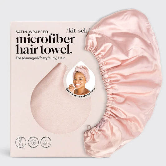 blush microfiber hair towel