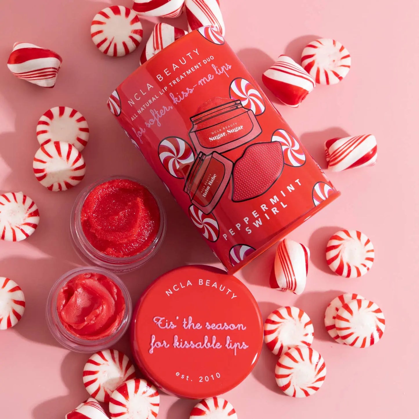 Peppermint Swirl Lip Care Holiday Gift Set NCLA Beauty