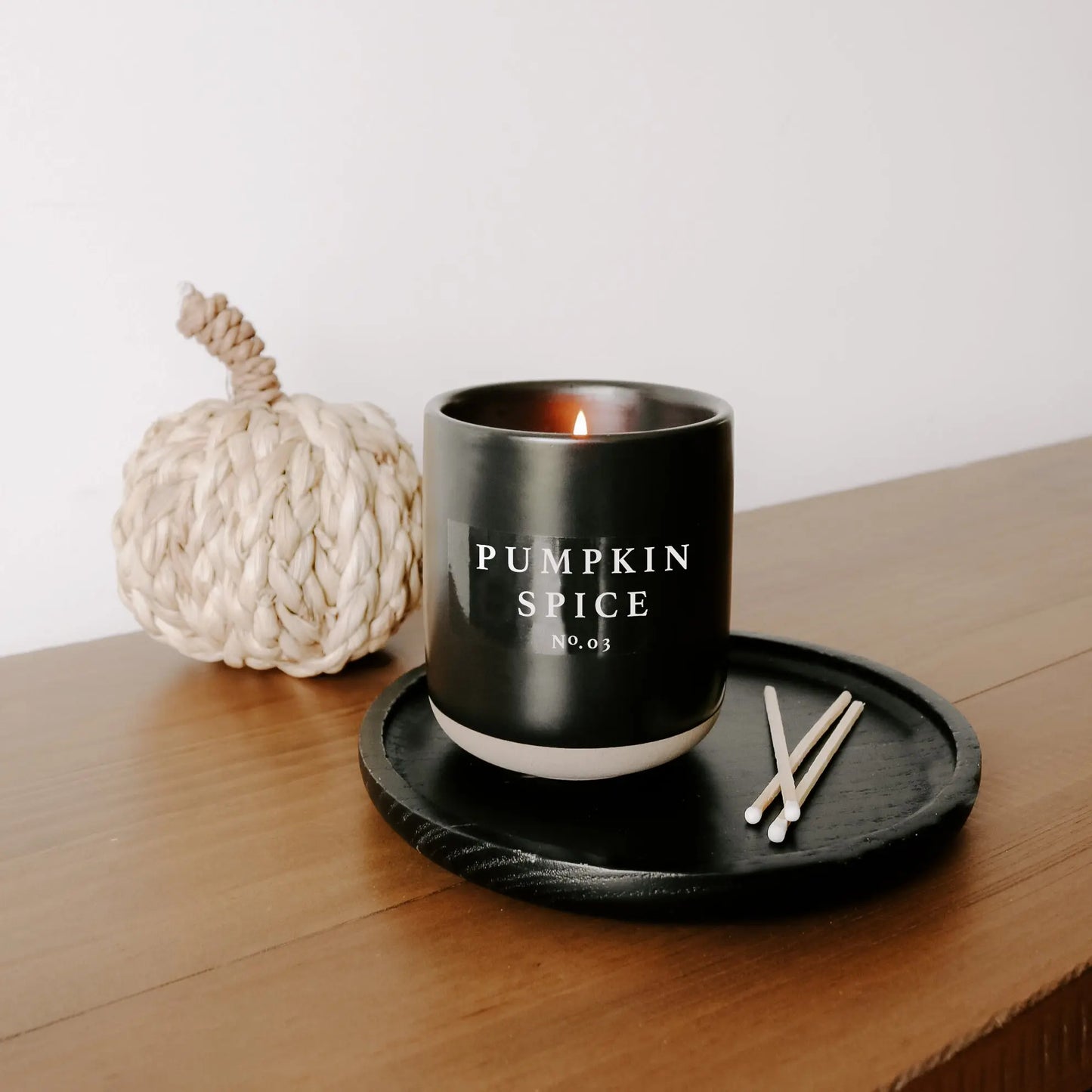 cute black pumpkin spice candle