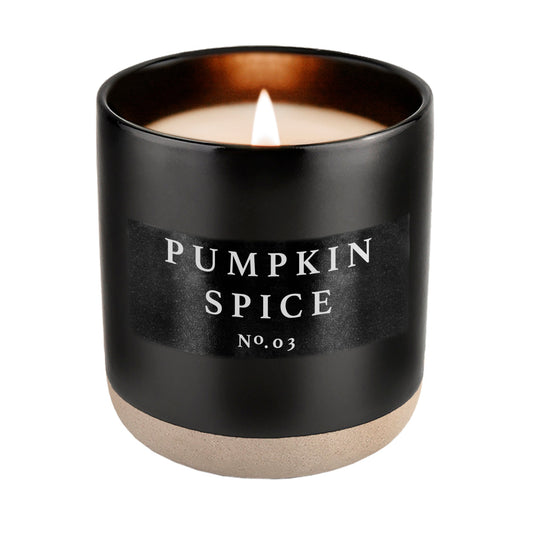 cute pumpkin spice black candle