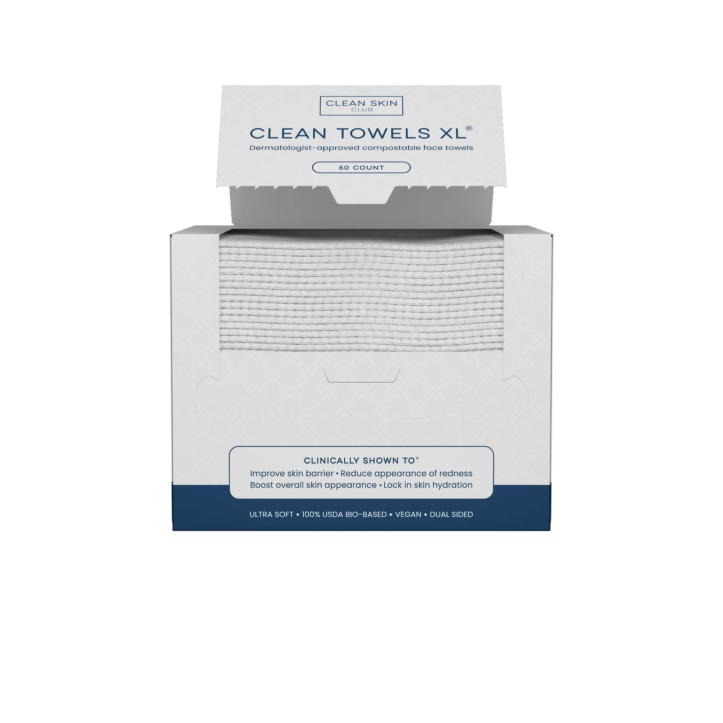 Clean Towels XL™, Disposable Face Towels, 50 Count - cleansefaceandbodybar